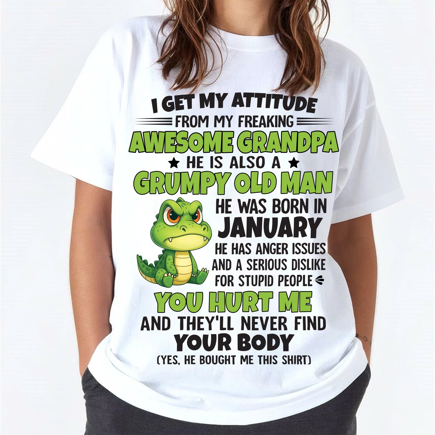 January - Awesome Grandpa Born In January - Special gift for your Grandchildren - TOP01 (SKU09-118-01)