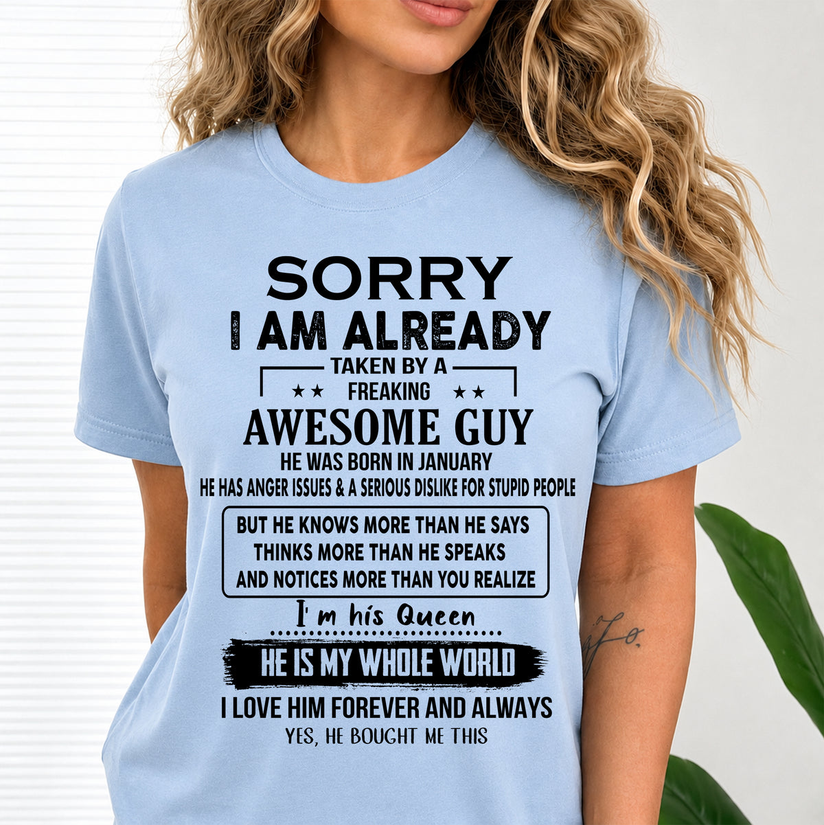 January - Awesome Boyfriend Born In January- Special gift for your Girlfriend - TOP01(SKUT08-11-01)