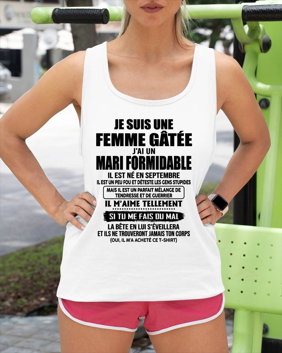 SEPTEMBRE - FEMME GÂTÉE - MARI FORMIDABLE - TENDRESSE & GUERRIER - CADEAU PARFAIT DU MARI À SA FEMME - LUAN09 (SKU2608-631-09)