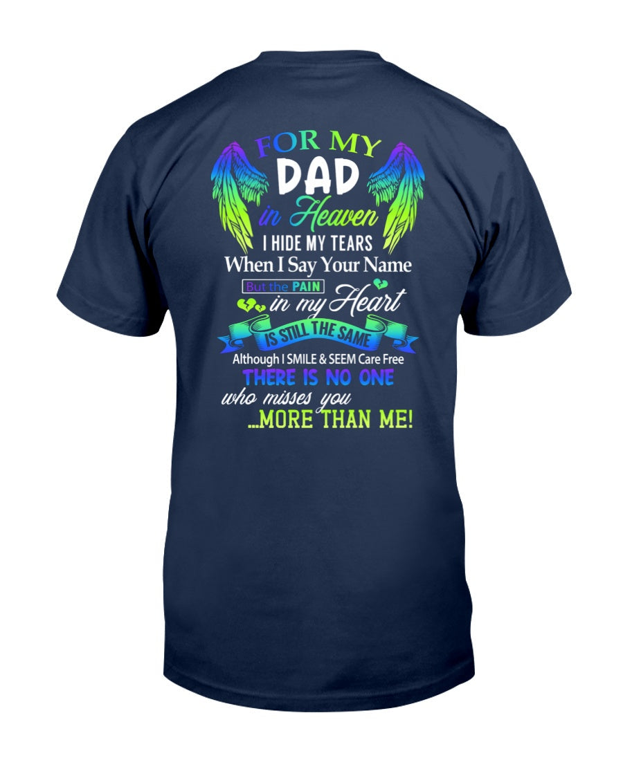 Personalized Memorial T-Shirt for Dad in Heaven - In Loving Memory Shirt, Miss You Dad Gift (SKUDAD) TOP00