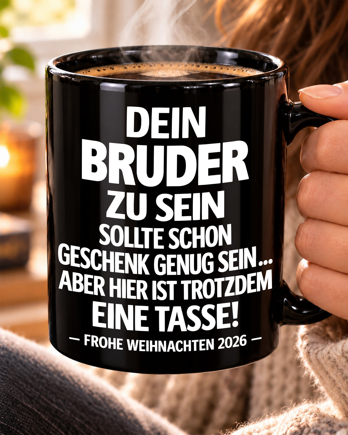 Dein Bruder zu sein, ist Geschenk genug – Lustiges Weihnachten 2026 – Geschenk-Kaffeetasse mit Spruch (SKU2610-531-01)