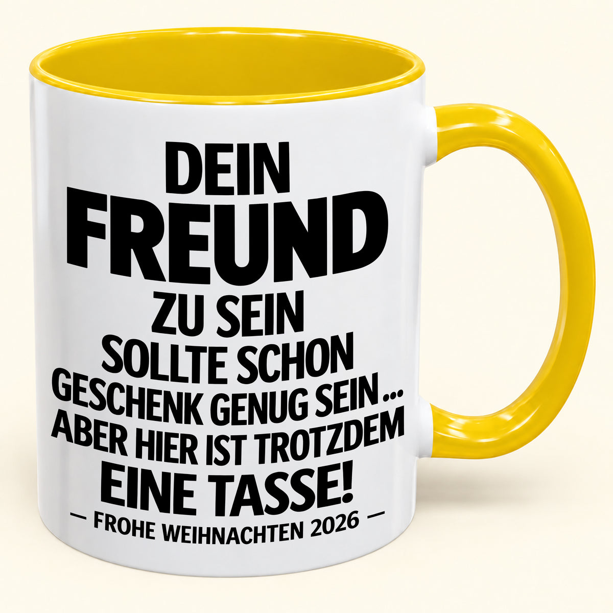 Dein Freund zu sein, ist Geschenk genug – Lustiges Weihnachten 2026 – Geschenk-Kaffeetasse mit Spruch (SKU2610-351)