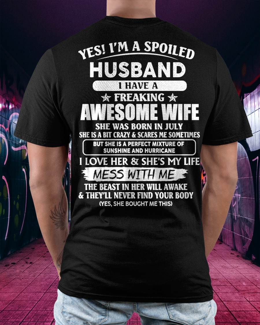 July - Awesome Wife Born In July - Special gift for your Husband - TOP07 (SKUT07-180-07)