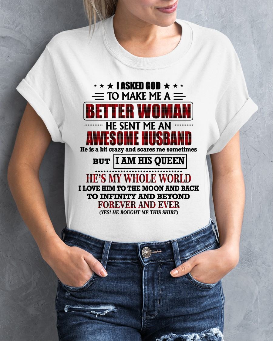 GOD SENT ME AN AWESOME HUSBAND - GIFT FROM HUSBAND - TOP00 (SKU12-321-00)