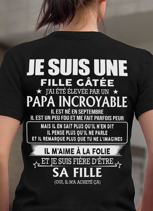 Septembre - Un super papa né en septembre - Cadeau spécial pour ta fille - TOP09 (SKU03-26A-09)