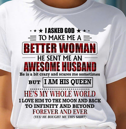 GOD SENT ME AN AWESOME HUSBAND - GIFT FROM HUSBAND - TOP00 (SKU12-321-00)