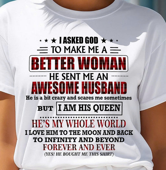 GOD SENT ME AN AWESOME HUSBAND - GIFT FROM HUSBAND - TOP00 (SKU12-321-00)
