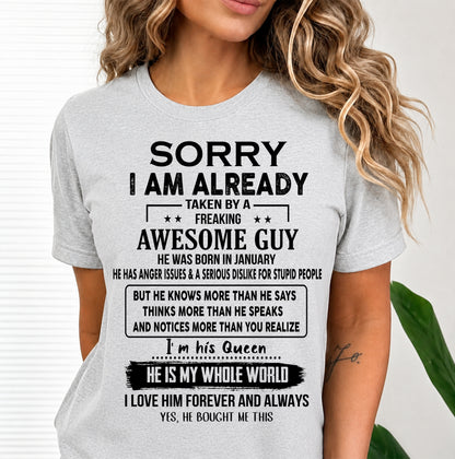 January - Awesome Boyfriend Born In January- Special gift for your Girlfriend - TOP01(SKUT08-11-01)
