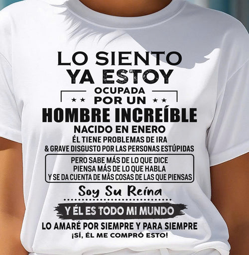 Enero - Fantástico novio nacido en Enero - Regalo especial para tu novia - TOP01 (SKU2605-223-01)