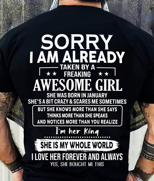January - Awesome Girlfriend Born In January - Special gift for your Boyfriend - TOP01 (SKU2608-21-01)