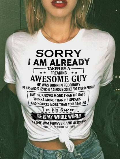 February - Awesome Boyfriend Born In February- Special gift for your Girlfriend - TOP02(SKUT08-11-02)