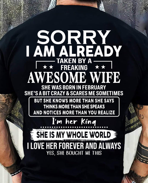 February - Awesome Wife Born In February - Special gift for your Husband - TOP01 (SKU2609-338-02)