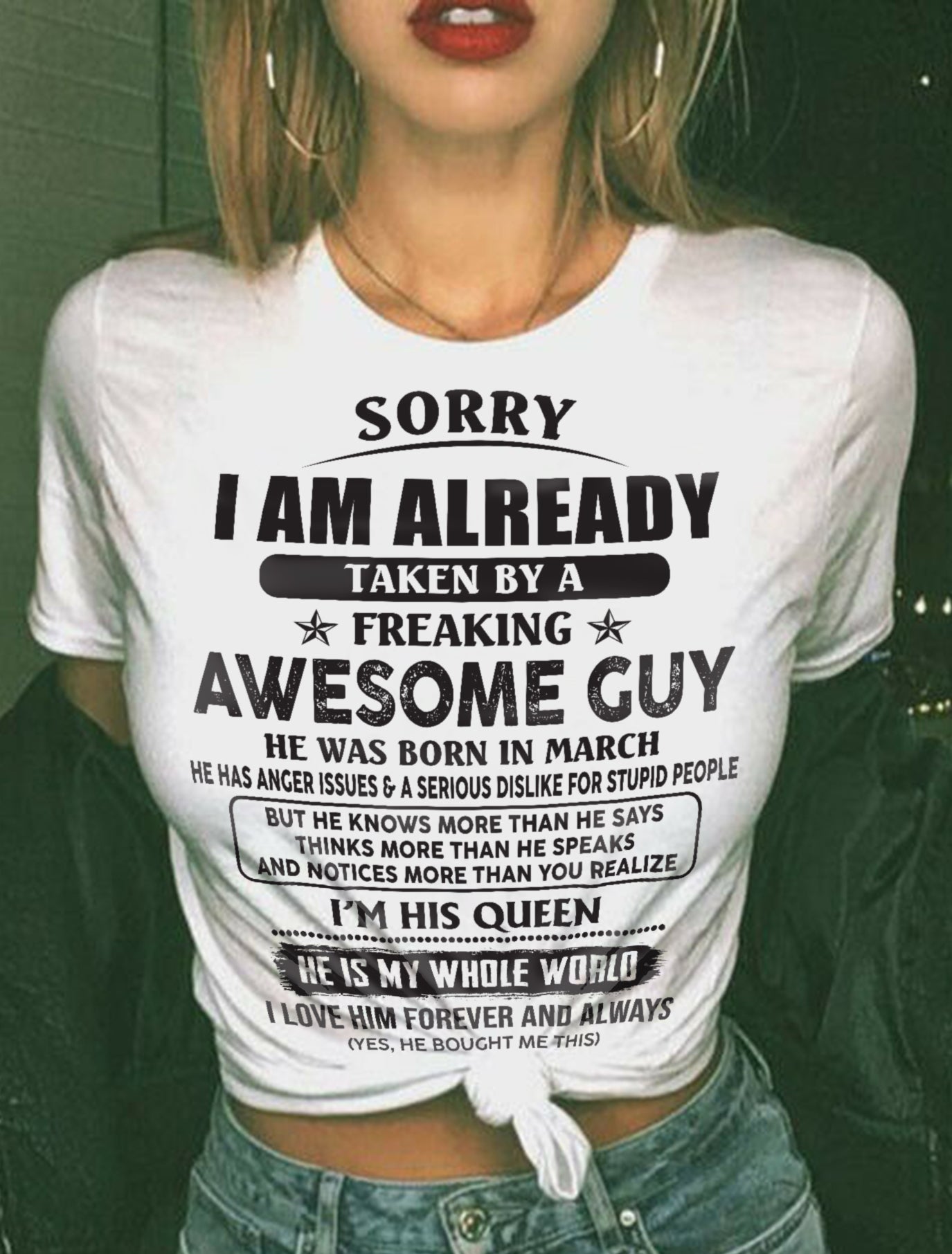 March - Awesome Boyfriend Born In March - Special gift for your Girlfriend - TOP03 (SKU07-177-03)