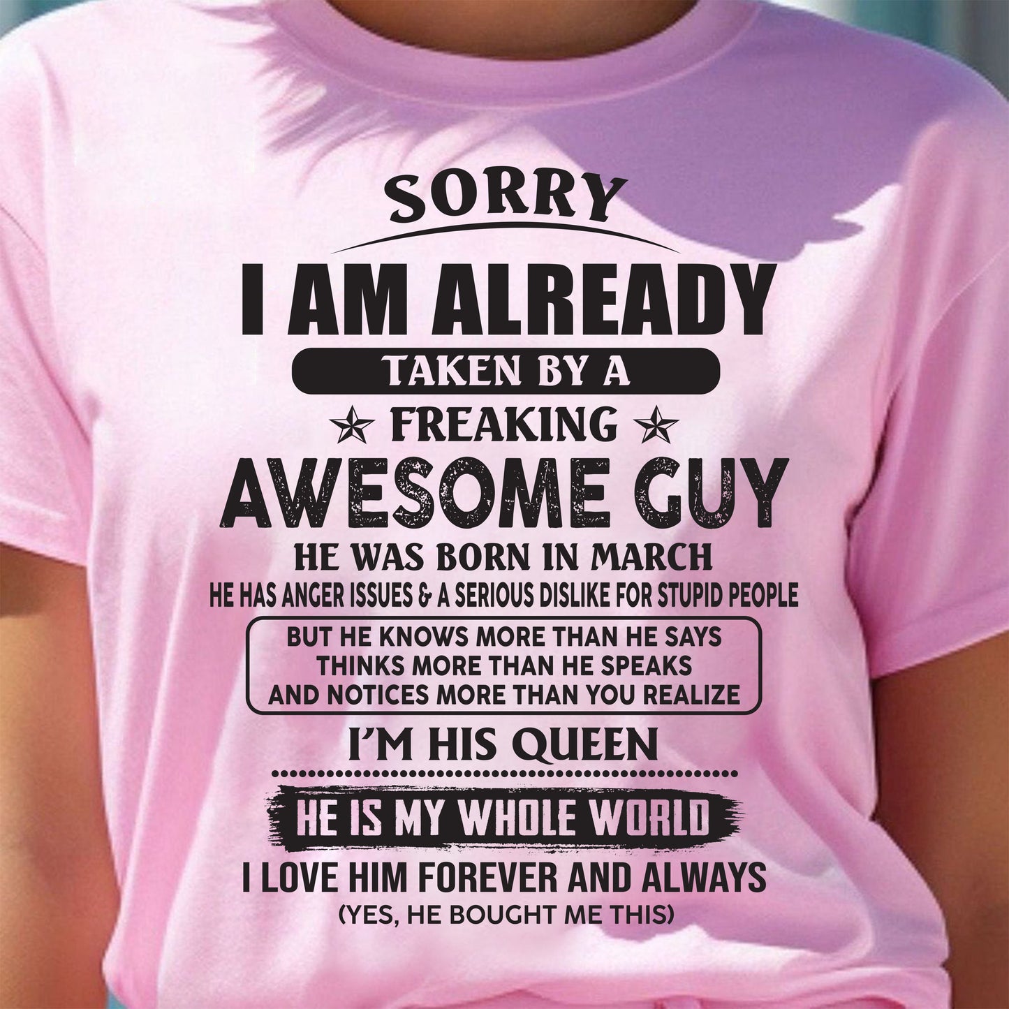 March - Awesome Boyfriend Born In March - Special gift for your Girlfriend - TOP03 (SKU07-177-03)