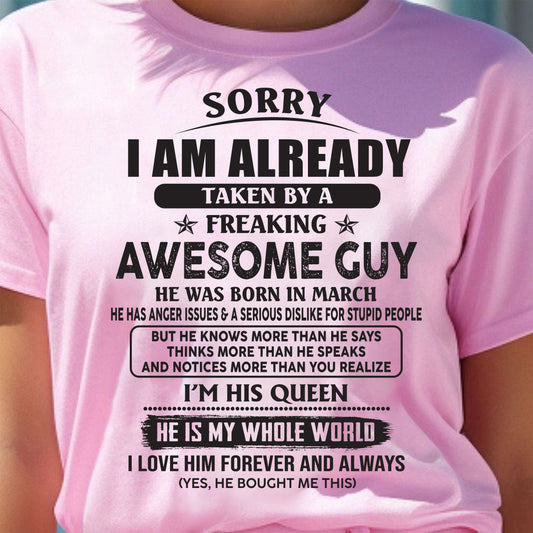 March - Awesome Boyfriend Born In March - Special gift for your Girlfriend - TOP03 (SKU07-177-03)