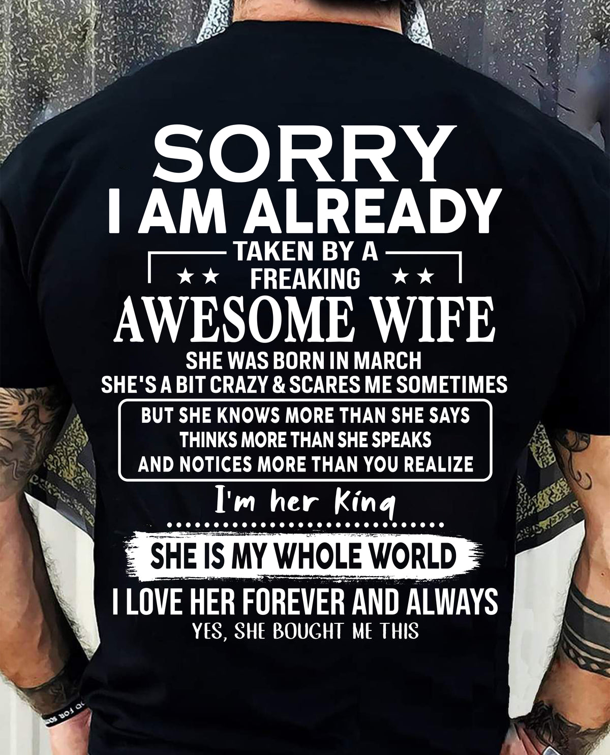 March - Awesome Wife Born In March - Special gift for your Husband - TOP01 (SKU2609-338-03)