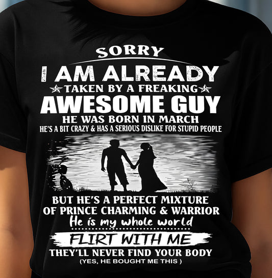 March – Awesome Boyfriend Born In March – Special Gift for Your Girlfriend – TOP03 (SKU26T-01-27-03)