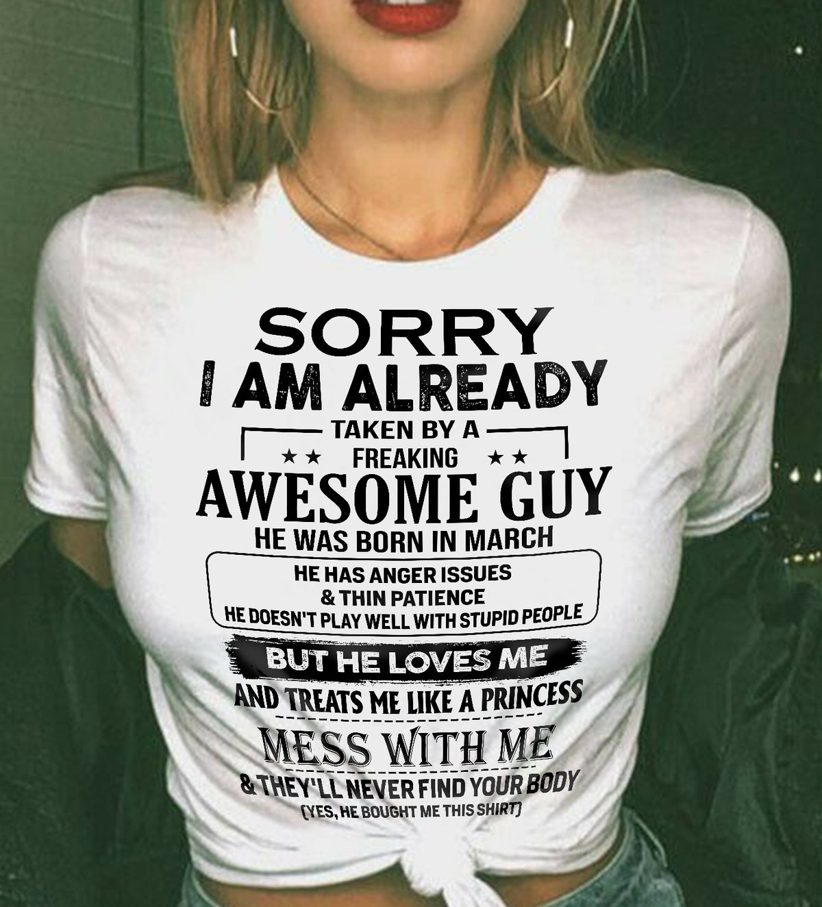 March - Awesome Boyfriend Born In March - Special Gift for Your Girlfriend - TOP03 (SKU2610-607-03)