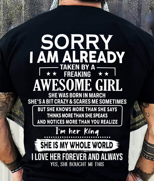 March - Awesome Girlfriend Born In March - Special gift for your Boyfriend - TOP03 (SKU2608-21-03)