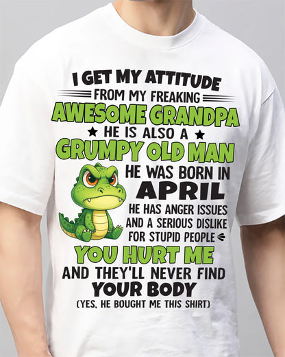 April - Awesome Grandpa Born In April - Special gift for your Grandchildren - TOP04 (SKU09-118-04)