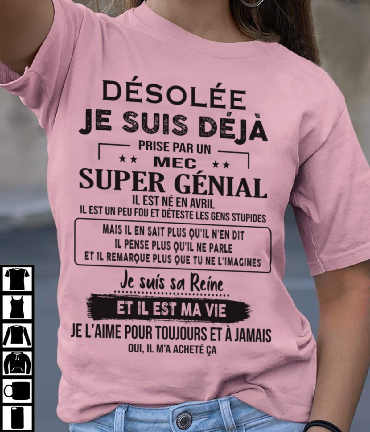 Avril - Petit ami incroyable né en avril - Cadeau spécial pour votre petite amie - TOP04 (SKUF04-14-04)