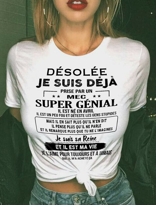 Avril - Petit ami incroyable né en avril - Cadeau spécial pour votre petite amie - TOP04 (SKUF04-14-04)
