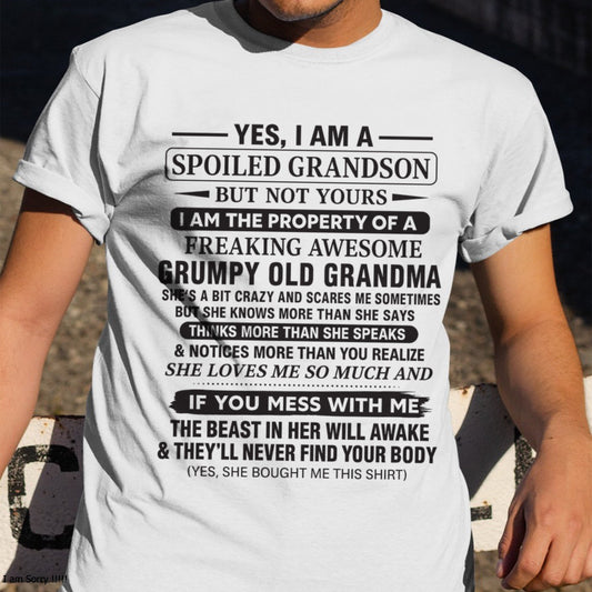 Yes I’m A Stubborn Grandson T-Shirt – Birthday Gift From Grandma / Woman - TOP00 (SKU10-171-00)