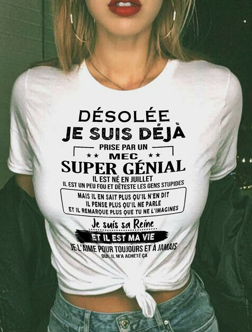 Juillet - Petit ami incroyable né en juillet - Cadeau spécial pour votre petite amie - TOP07 (SKUF04-14-07)
