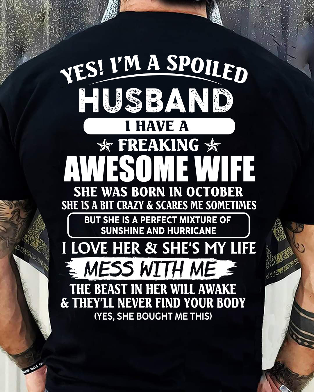 October - Awesome Wife Born In October - Special gift for your Husband - TOP10 (SKUT07-180-10)