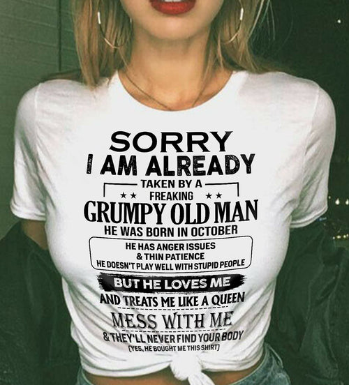 October - Grumpy Old Man Born In October - Special Gift for Your Wife - TOP10 (SKU2610-635-10)