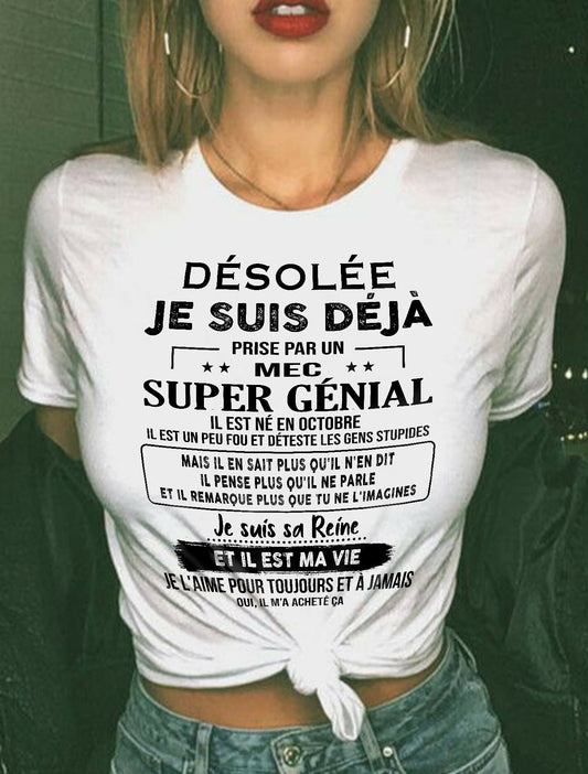 Octobre - Petit ami incroyable né en octobre - Cadeau spécial pour votre petite amie - TOP10 (SKUF04-14-10)