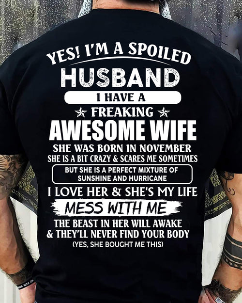 November - Awesome Wife Born In November - Special gift for your Husband - TOP11 (SKUT07-180-11)
