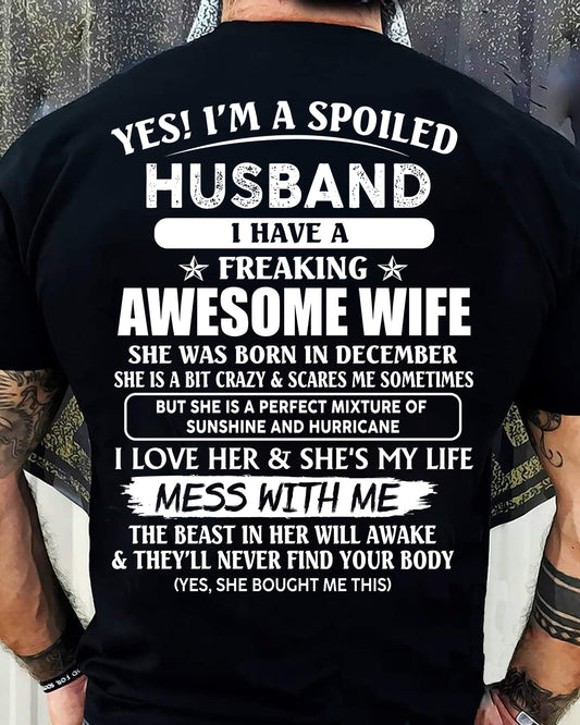 December - Awesome Wife Born In December - Special gift for your Husband - TOP12 (SKUT07-180-12)