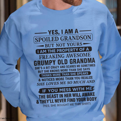 Yes I’m A Stubborn Grandson T-Shirt – Birthday Gift From Grandma / Woman - TOP00 (SKU10-171-00)