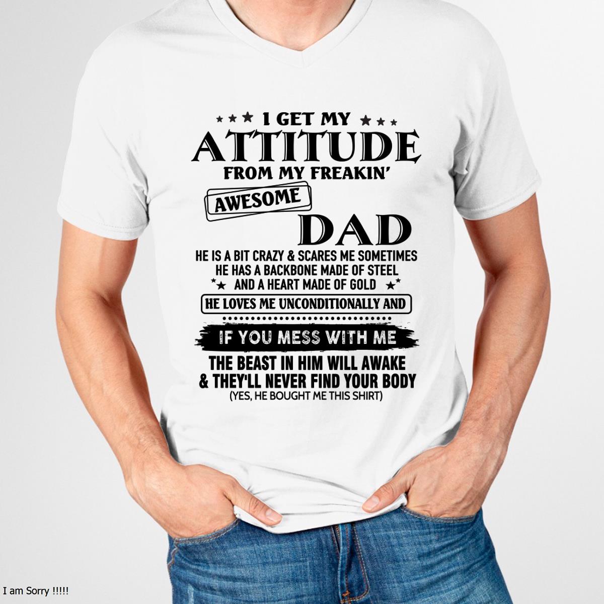 Attitude - Awesome Dad - Perfect gift for your son - TOP00 FROM MAN (SKU-TDADC-00)