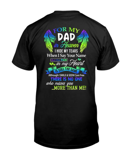 Personalized Memorial T-Shirt for Dad in Heaven - In Loving Memory Shirt, Miss You Dad Gift (SKUDAD) TOP00