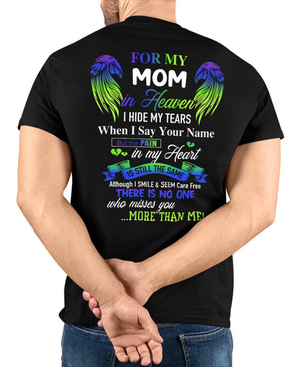 Personalized Memorial T-Shirt for Mom in Heaven - In Loving Memory Shirt, Miss You Mom Gift (SKUMOM) TOP00