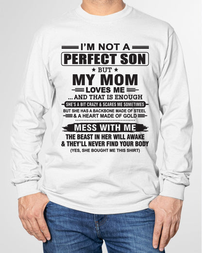 "I'M NOT A PERFECT SON BUT MY MOM LOVES ME" - Birthday Gift From January Mom / Woman - TOP00 (SKU10-147-00)