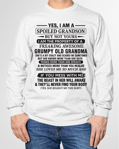 Yes I’m A Stubborn Grandson T-Shirt – Birthday Gift From Grandma / Woman - TOP00 (SKU10-171-00)