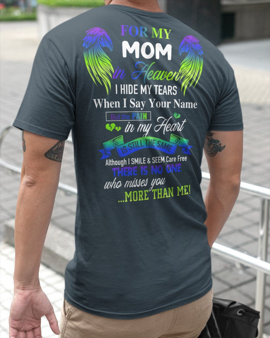 Personalized Memorial T-Shirt for Mom in Heaven - In Loving Memory Shirt, Miss You Mom Gift (SKUMOM) TOP00