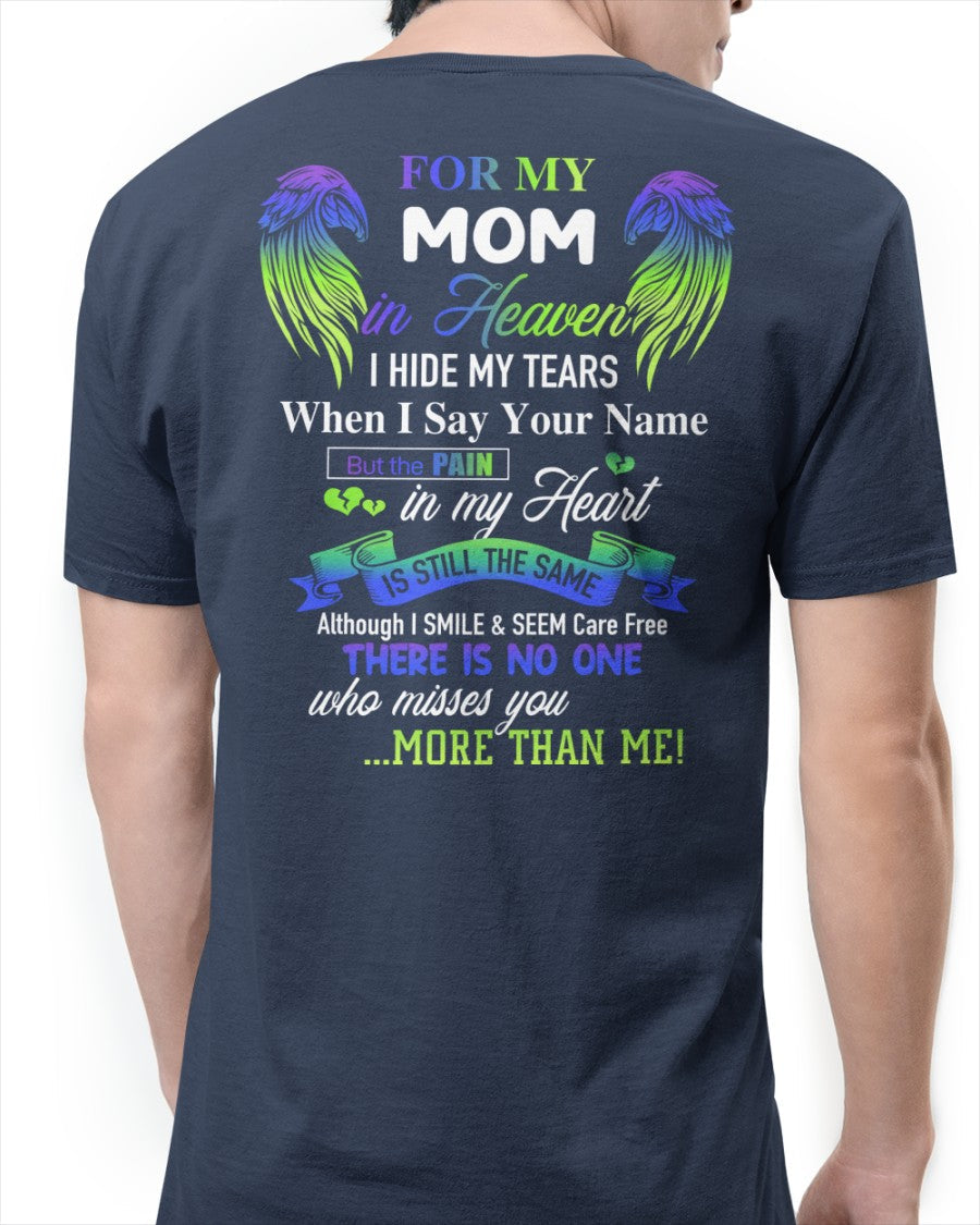 Personalized Memorial T-Shirt for Mom in Heaven - In Loving Memory Shirt, Miss You Mom Gift (SKUMOM) TOP00