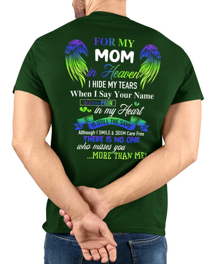 Personalized Memorial T-Shirt for Mom in Heaven - In Loving Memory Shirt, Miss You Mom Gift (SKUMOM) TOP00