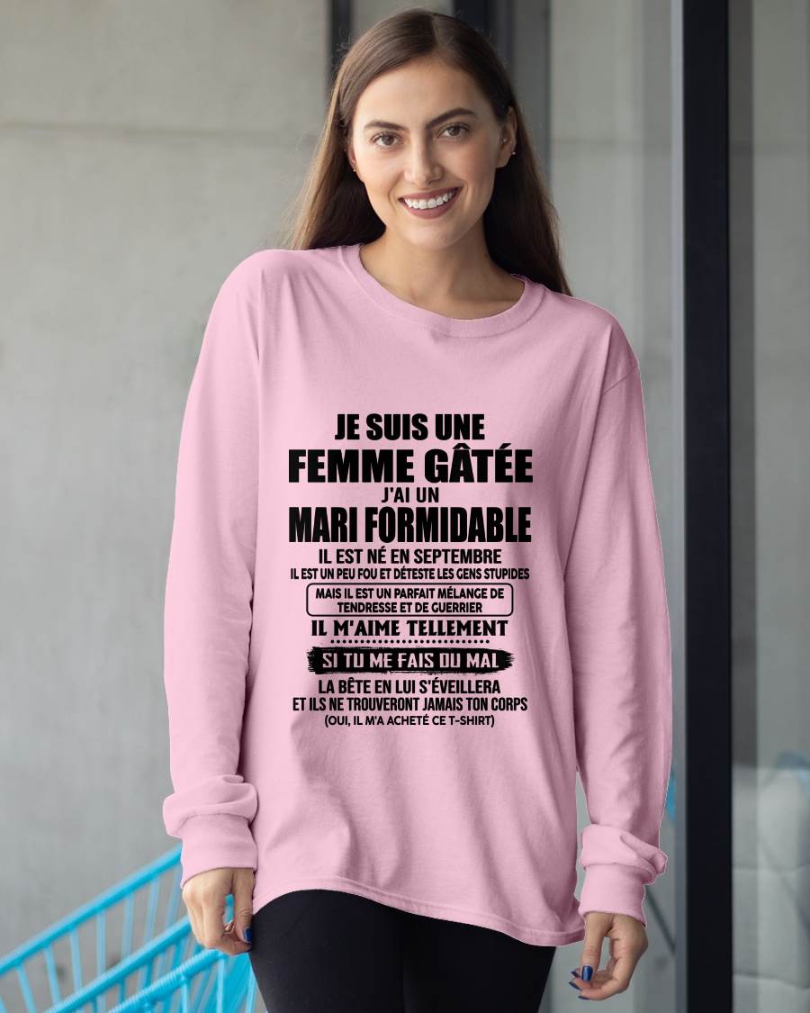 SEPTEMBRE - FEMME GÂTÉE - MARI FORMIDABLE - TENDRESSE & GUERRIER - CADEAU PARFAIT DU MARI À SA FEMME - LUAN09 (SKU2608-631-09)