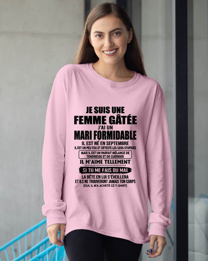 SEPTEMBRE - FEMME GÂTÉE - MARI FORMIDABLE - TENDRESSE & GUERRIER - CADEAU PARFAIT DU MARI À SA FEMME - LUAN09 (SKU2608-631-09)