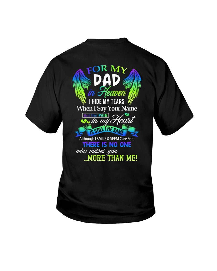 Personalized Memorial T-Shirt for Dad in Heaven - In Loving Memory Shirt, Miss You Dad Gift (SKUDAD) TOP00