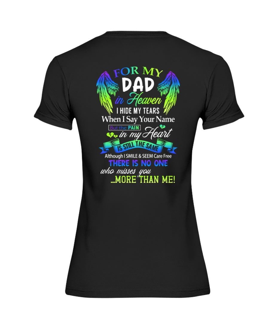 Personalized Memorial T-Shirt for Dad in Heaven - In Loving Memory Shirt, Miss You Dad Gift (SKUDAD) TOP00