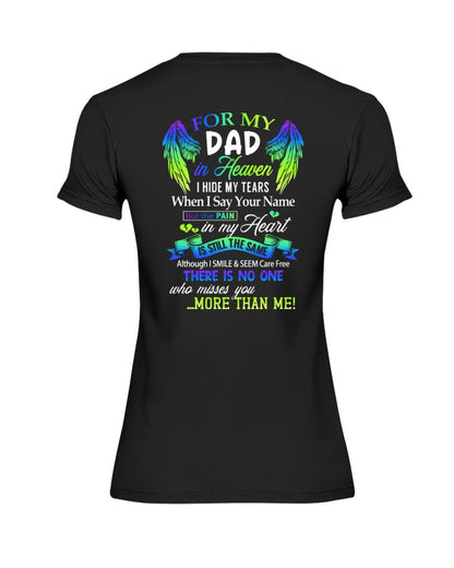 Personalized Memorial T-Shirt for Dad in Heaven - In Loving Memory Shirt, Miss You Dad Gift (SKUDAD) TOP00