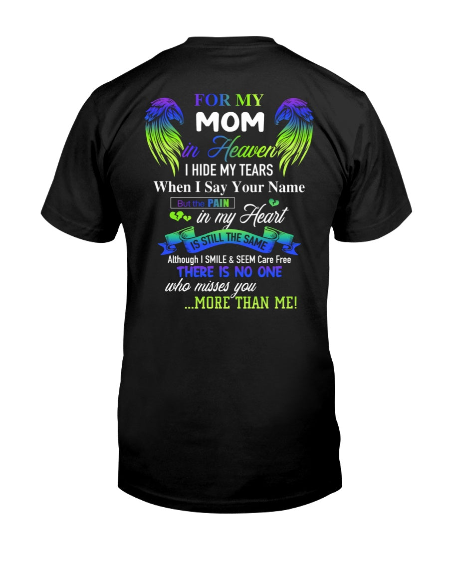 Personalized Memorial T-Shirt for Mom in Heaven - In Loving Memory Shirt, Miss You Mom Gift (SKUMOM) TOP00