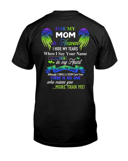 Personalized Memorial T-Shirt for Mom in Heaven - In Loving Memory Shirt, Miss You Mom Gift (SKUMOM) TOP00