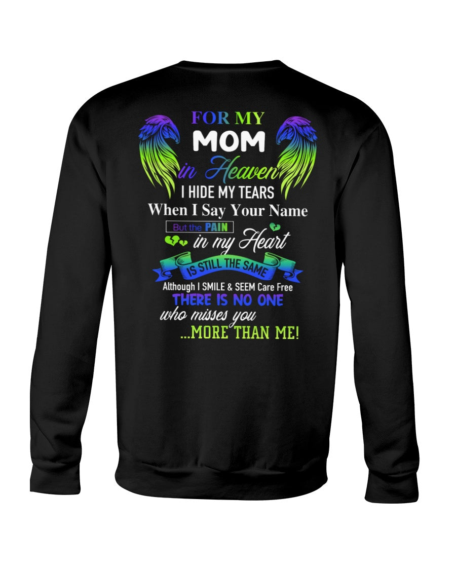 Personalized Memorial T-Shirt for Mom in Heaven - In Loving Memory Shirt, Miss You Mom Gift (SKUMOM) TOP00